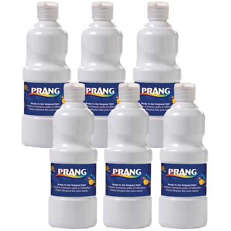 Prang Ready-to-Use Tempera Paint, White, 16 oz, PK6 X21609